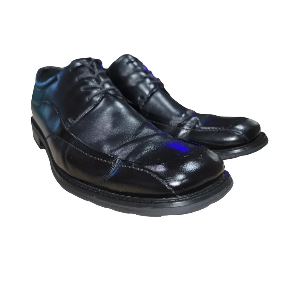 Florsheim Cornell Men's Size 14 M Black Leather Square‎ Toe Lace Up Dress Shoes